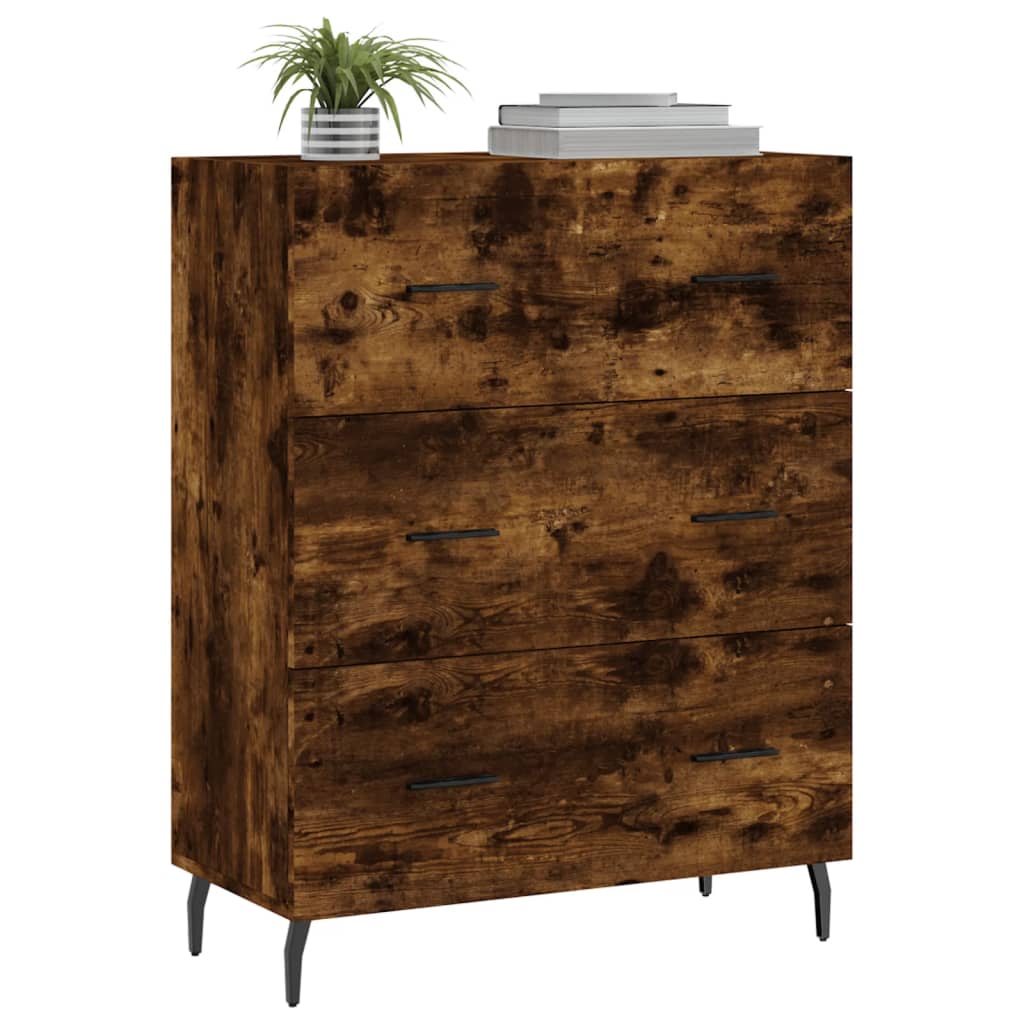 Komoda boja dimljenog hrasta 69,5x34x90 cm konstruirano drvo