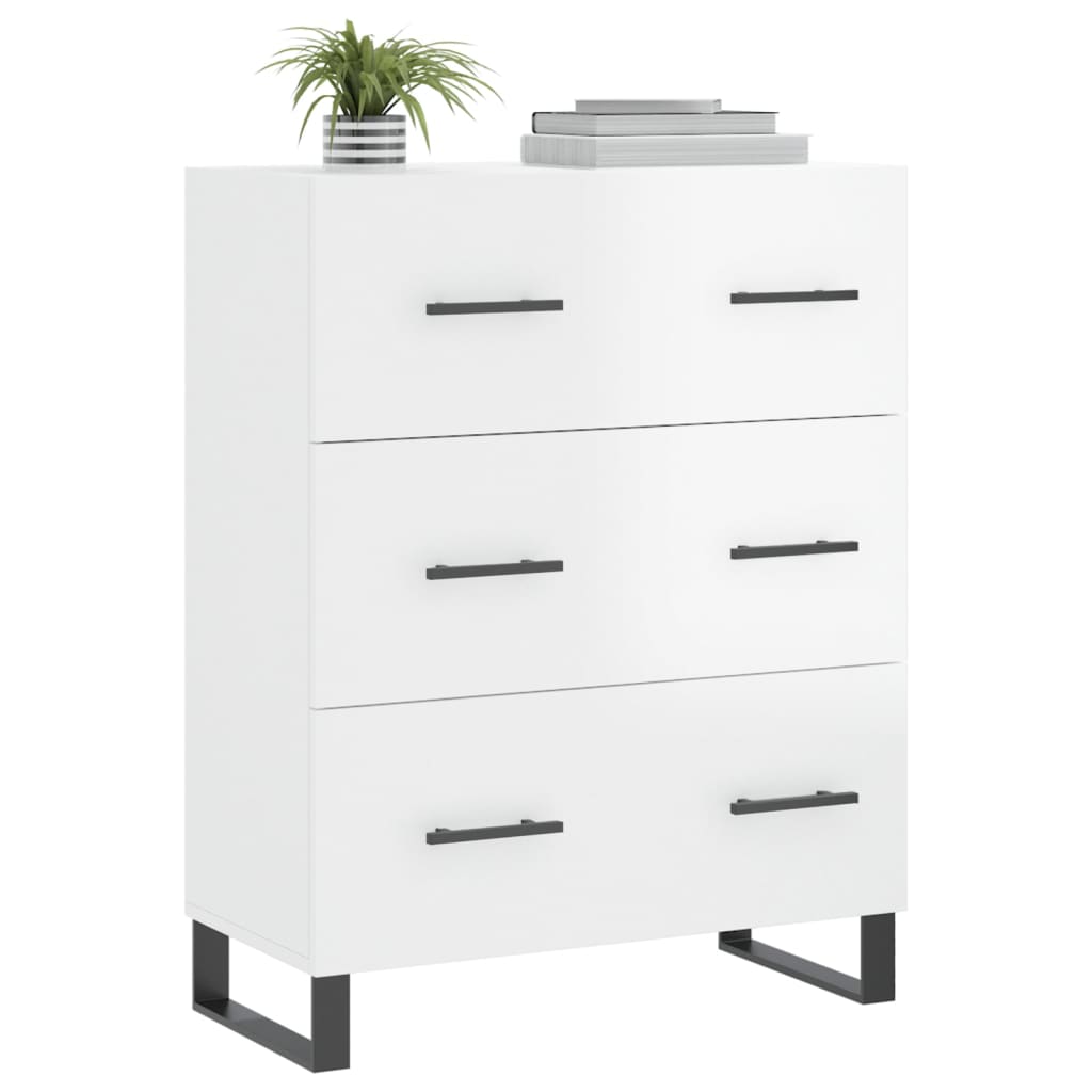 Komoda sjajna bijela 69,5x34x90 cm od konstruiranog drva