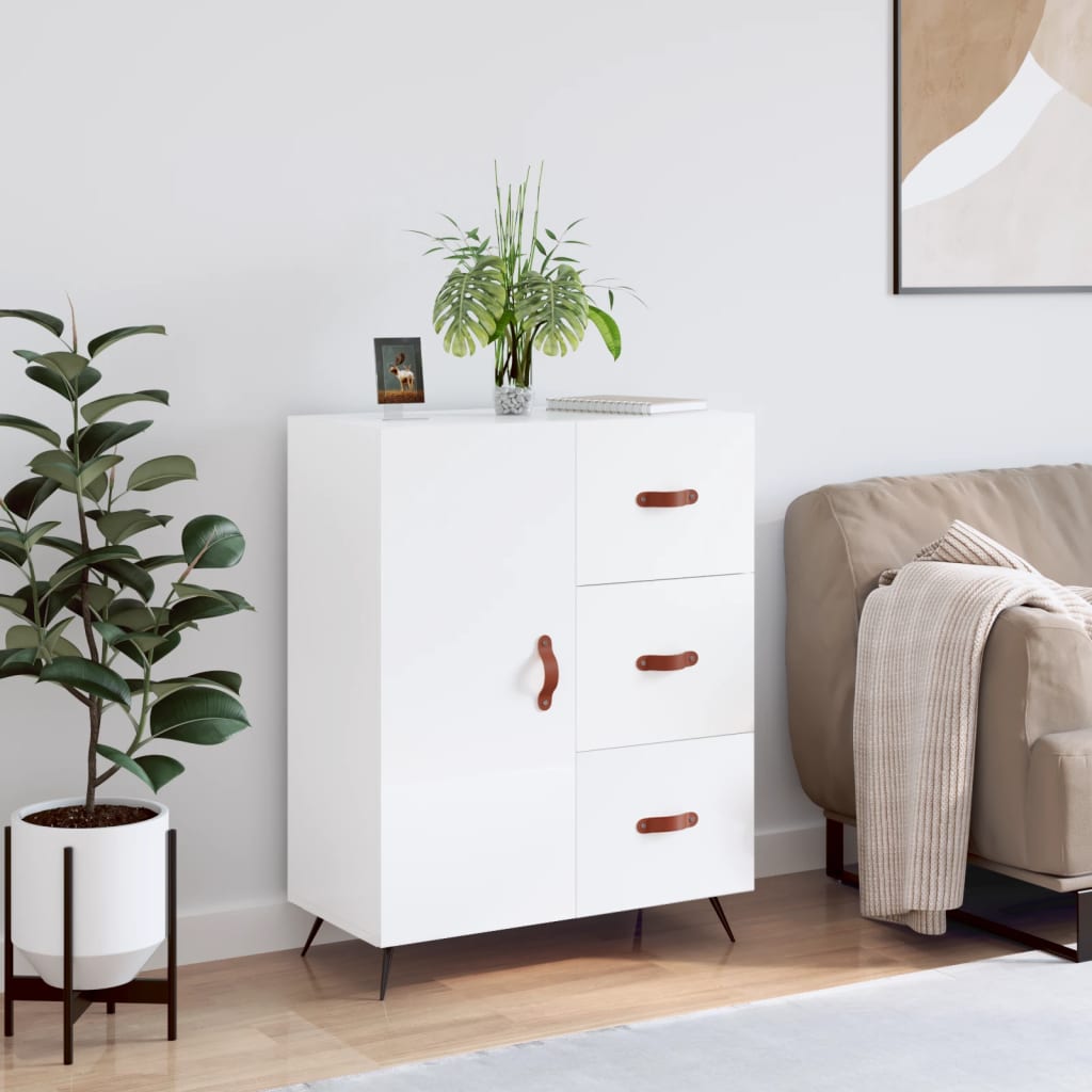 Komoda sjajna bijela 69,5x34x90 cm od konstruiranog drva