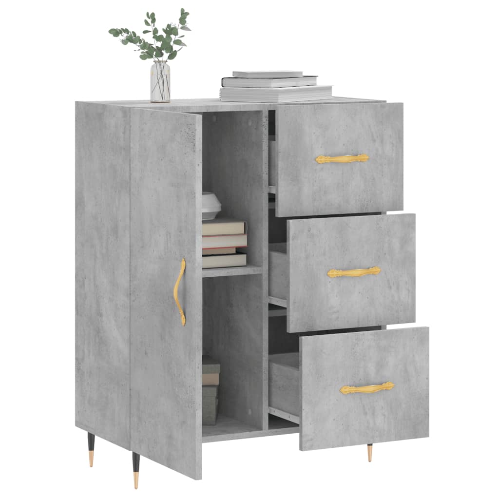Komoda siva boja betona 69,5x34x90 cm od konstruiranog drva
