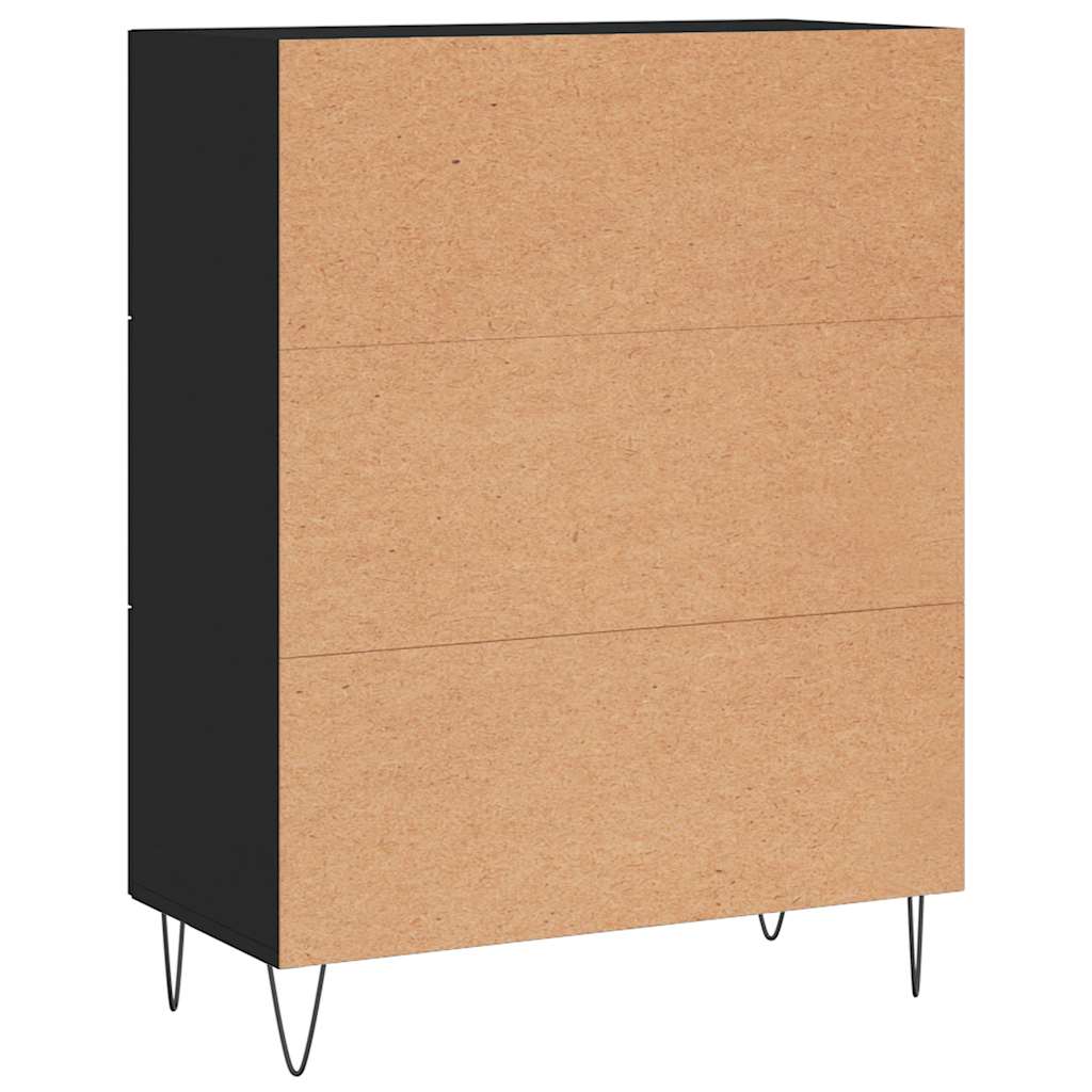 Komoda crna 69,5 x 34 x 90 cm od konstruiranog drva
