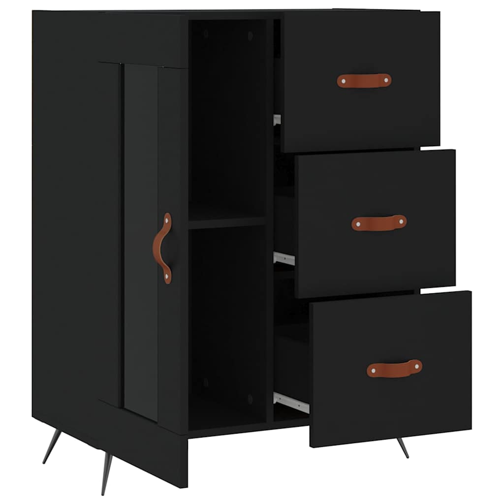 Komoda crna 69,5 x 34 x 90 cm od konstruiranog drva
