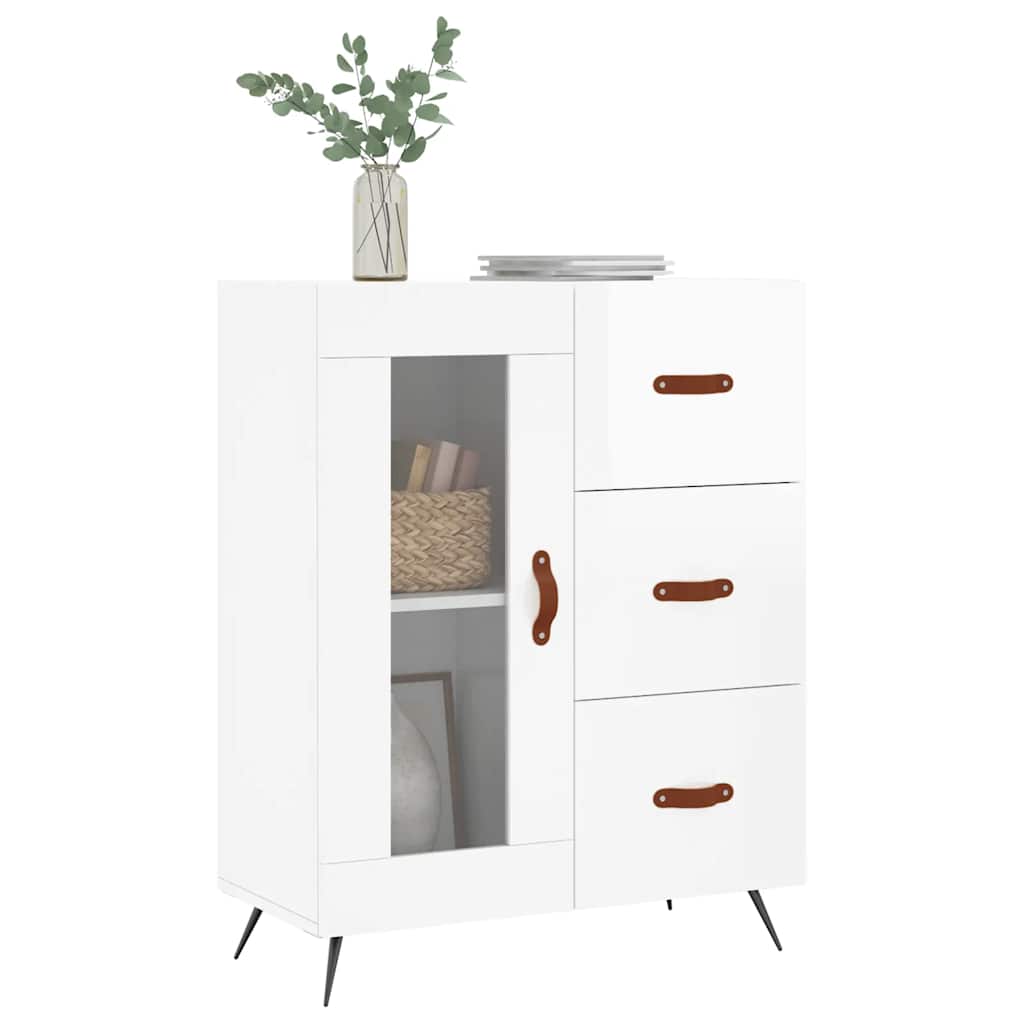 Komoda sjajna bijela 69,5x34x90 cm od konstruiranog drva