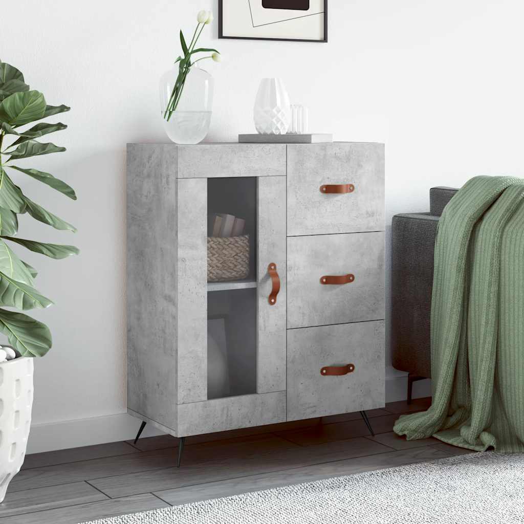 Komoda siva boja betona 69,5x34x90 cm od konstruiranog drva
