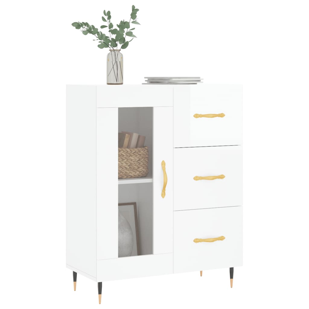 Komoda sjajna bijela 69,5x34x90 cm od konstruiranog drva