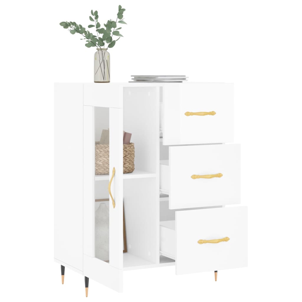 Komoda sjajna bijela 69,5x34x90 cm od konstruiranog drva