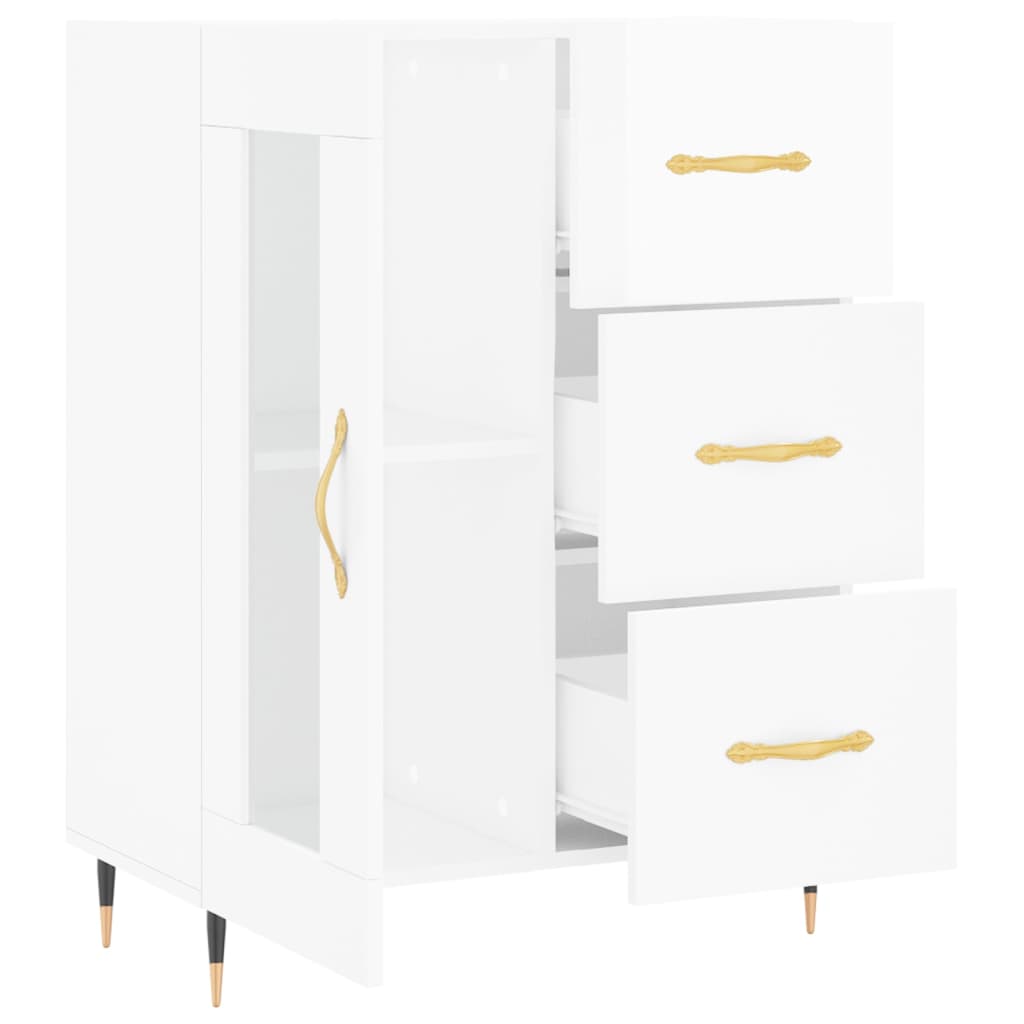 Komoda sjajna bijela 69,5x34x90 cm od konstruiranog drva