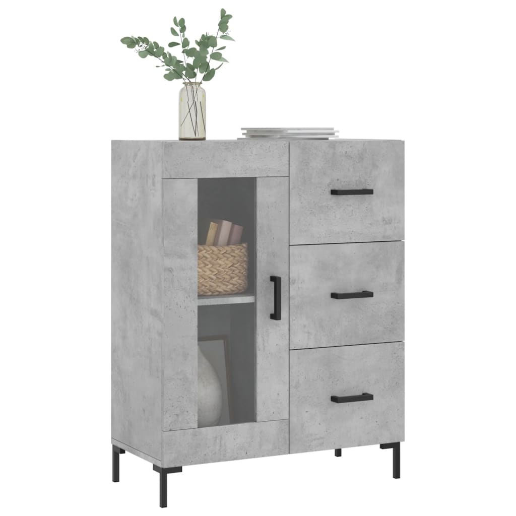 Komoda siva boja betona 69,5x34x90 cm od konstruiranog drva