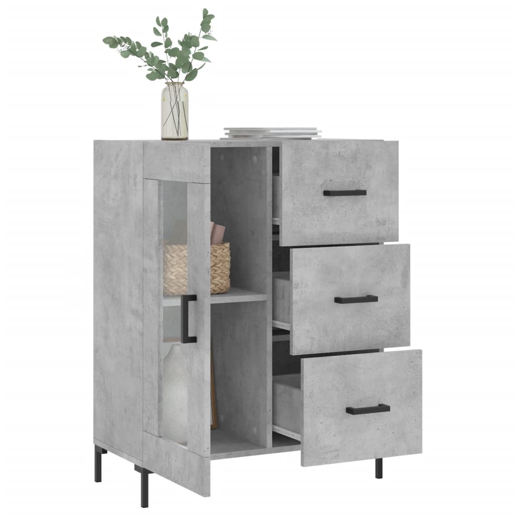 Komoda siva boja betona 69,5x34x90 cm od konstruiranog drva