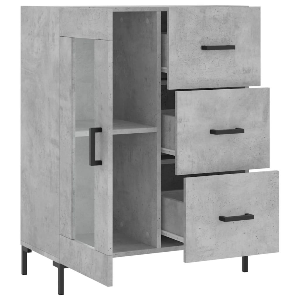 Komoda siva boja betona 69,5x34x90 cm od konstruiranog drva