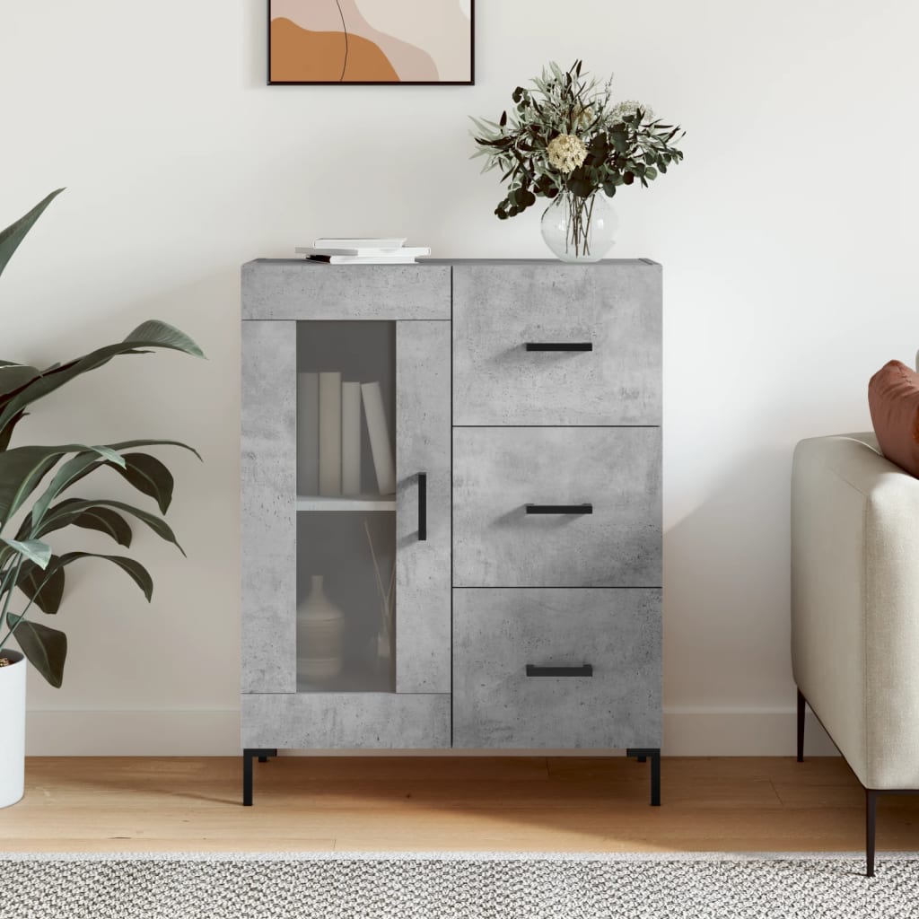 Komoda siva boja betona 69,5x34x90 cm od konstruiranog drva