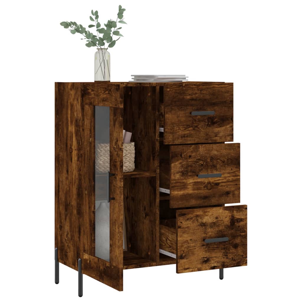 Komoda boja dimljenog hrasta 69,5x34x90 cm konstruirano drvo
