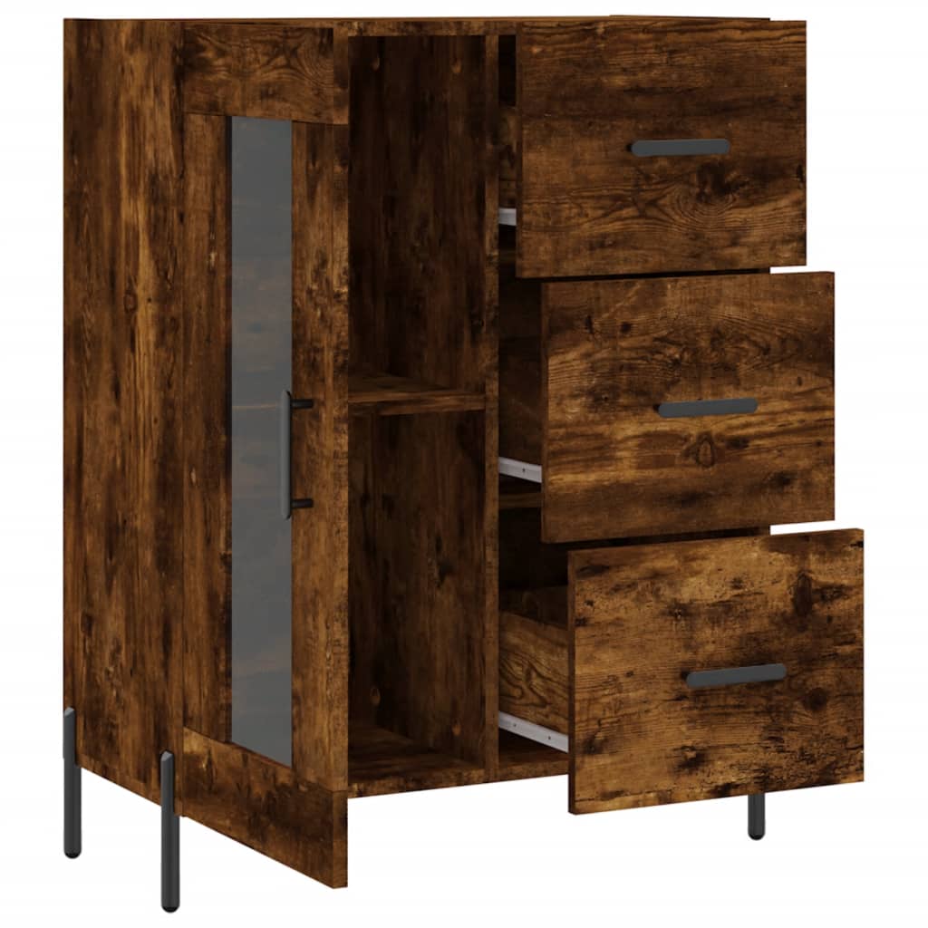 Komoda boja dimljenog hrasta 69,5x34x90 cm konstruirano drvo