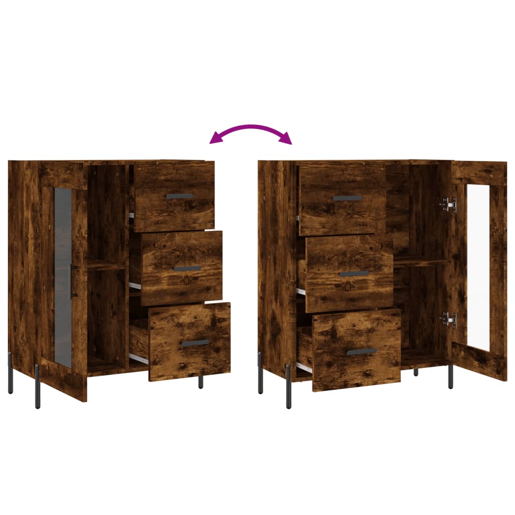 Komoda boja dimljenog hrasta 69,5x34x90 cm konstruirano drvo