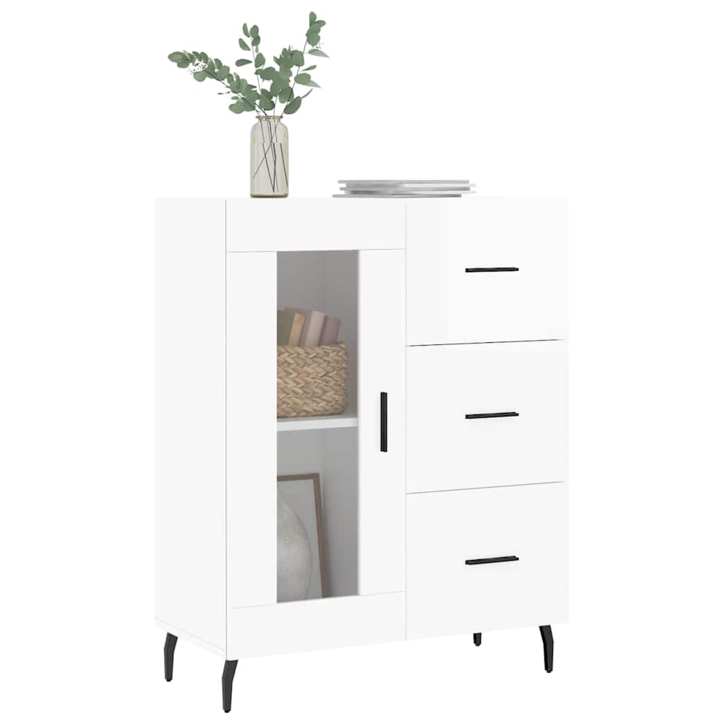 Komoda sjajna bijela 69,5x34x90 cm od konstruiranog drva