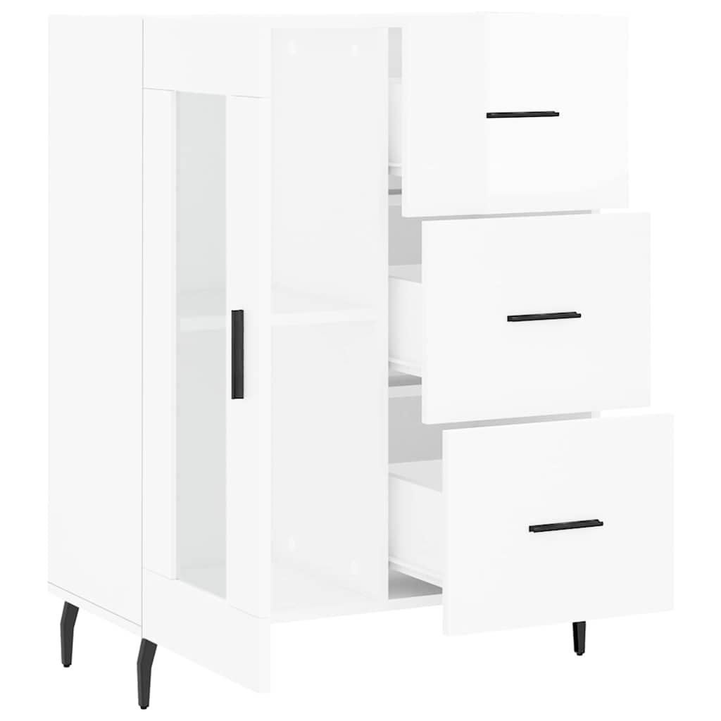 Komoda sjajna bijela 69,5x34x90 cm od konstruiranog drva