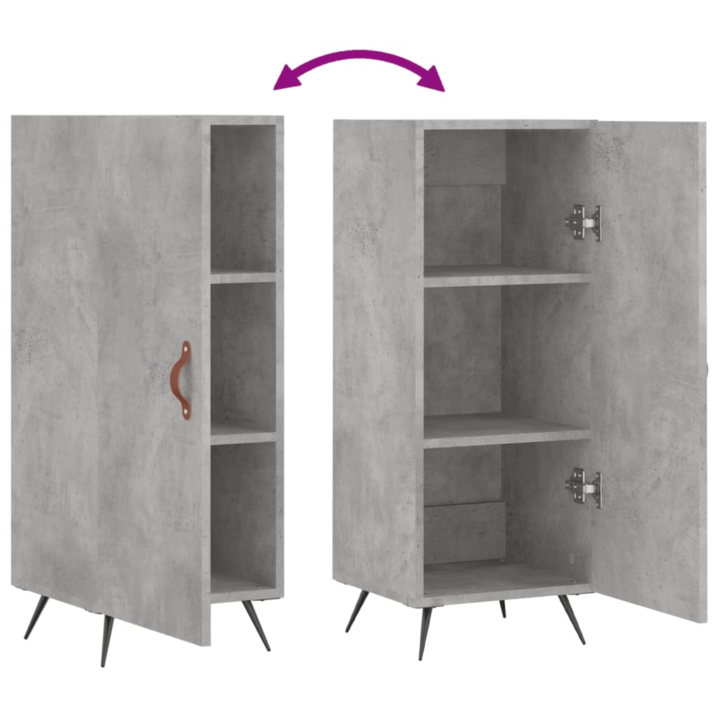 Komoda siva boja betona 34,5x34x90 cm od konstruiranog drva