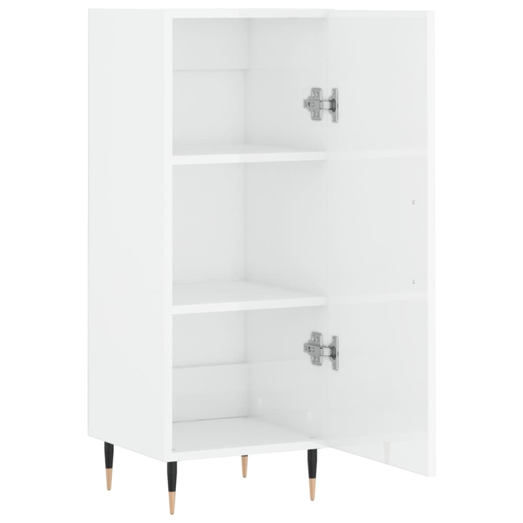 Komoda sjajna bijela 34,5 x 34 x 90 cm od konstruiranog drva