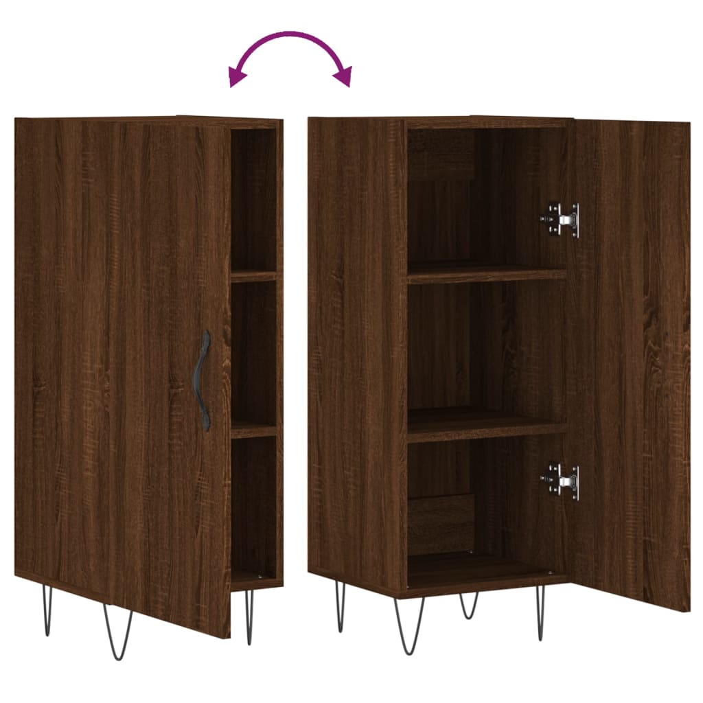 Komoda boja smeđeg hrasta 34,5 x 34 x 90 cm konstruirano drvo
