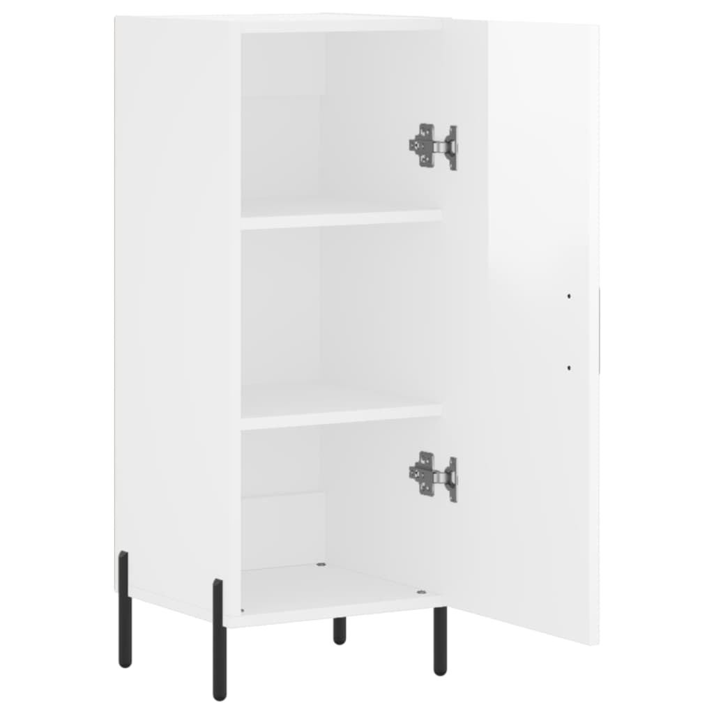 Komoda sjajna bijela 34,5 x 34 x 90 cm od konstruiranog drva