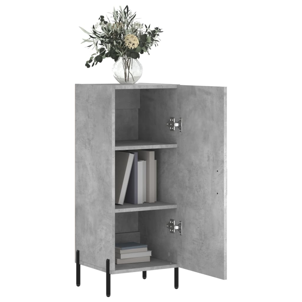 Komoda siva boja betona 34,5x34x90 cm od konstruiranog drva