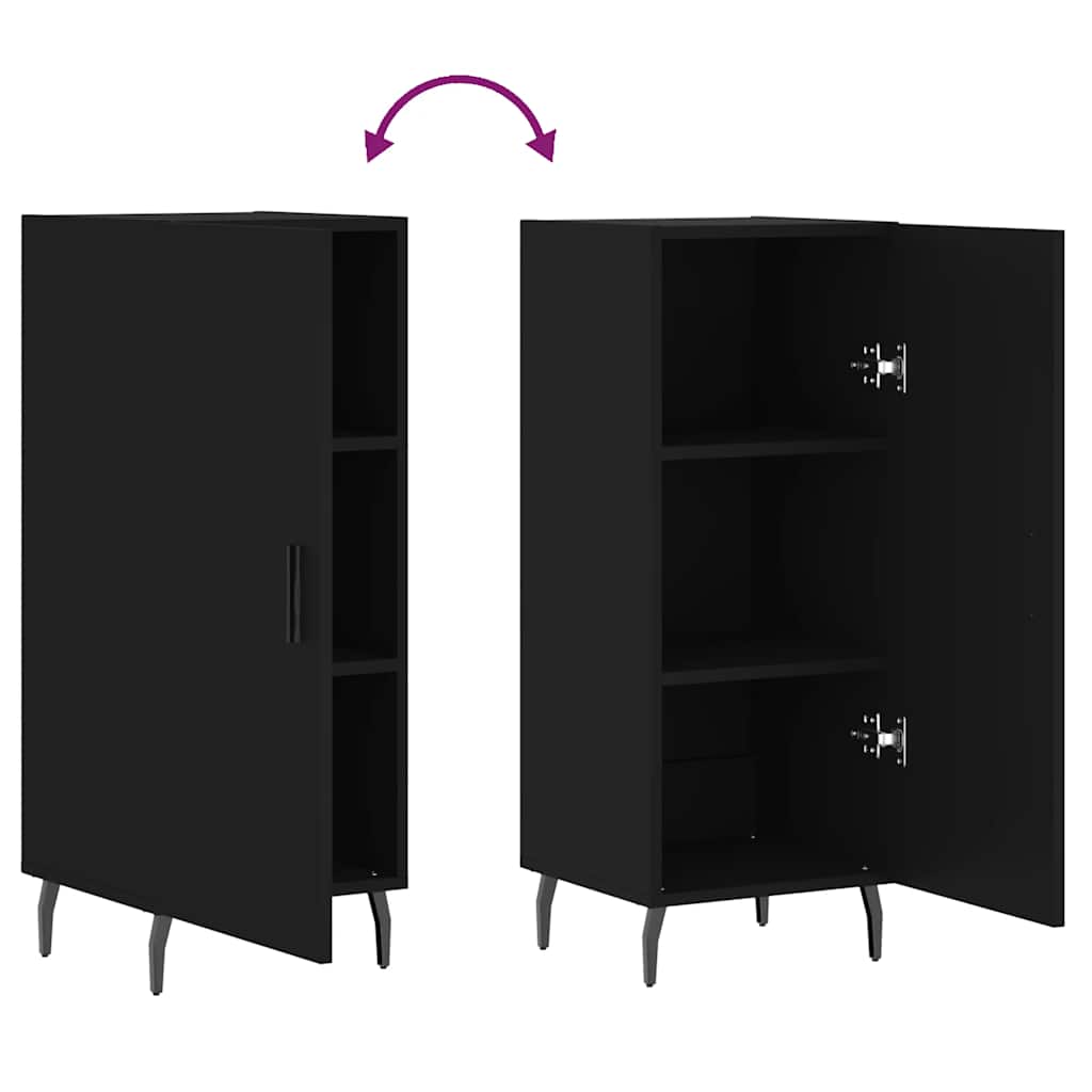 Komoda crna 34,5 x 34 x 90 cm od konstruiranog drva