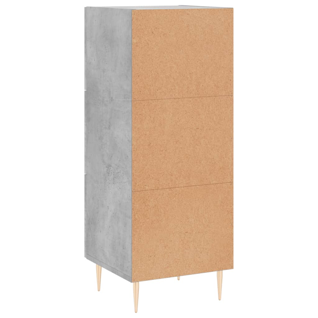 Komoda siva boja betona 34,5x34x90 cm od konstruiranog drva
