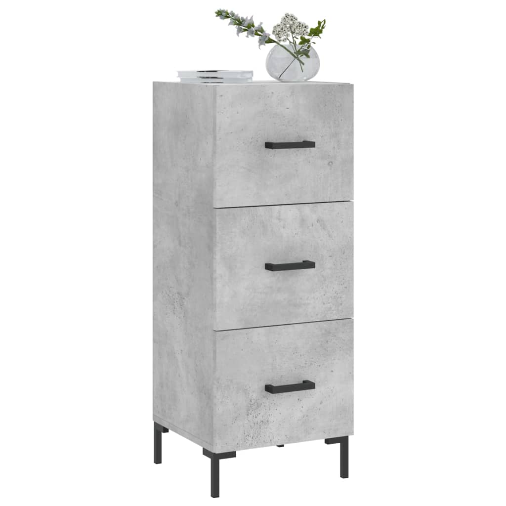 Komoda siva boja betona 34,5x34x90 cm od konstruiranog drva