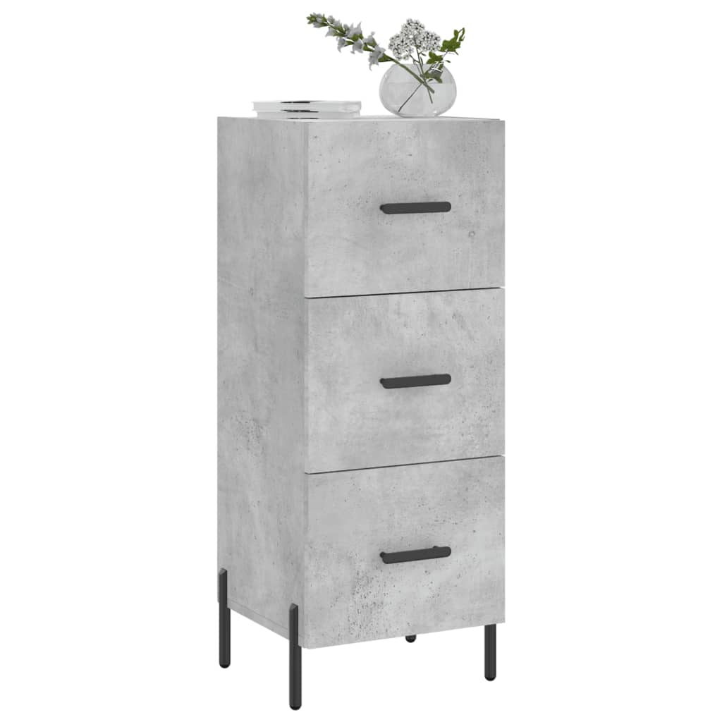 Komoda siva boja betona 34,5x34x90 cm od konstruiranog drva