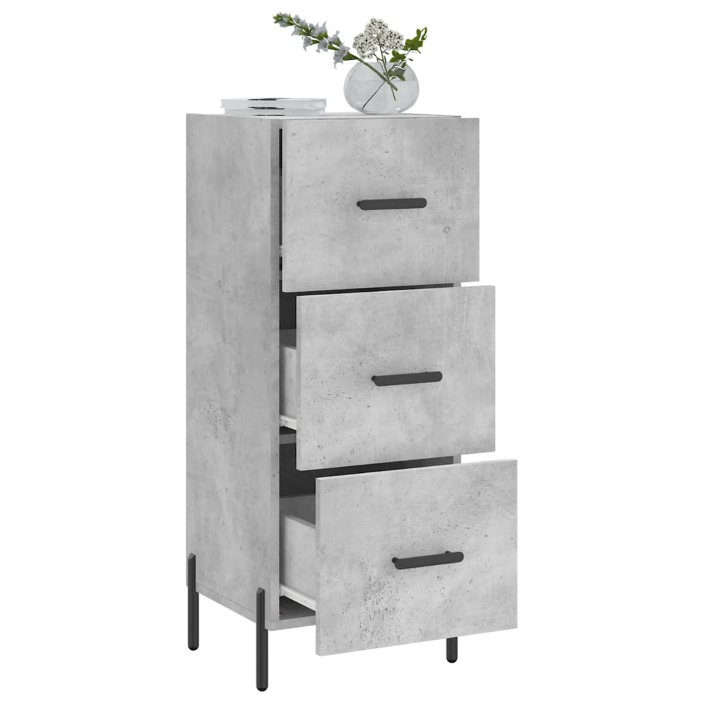Komoda siva boja betona 34,5x34x90 cm od konstruiranog drva