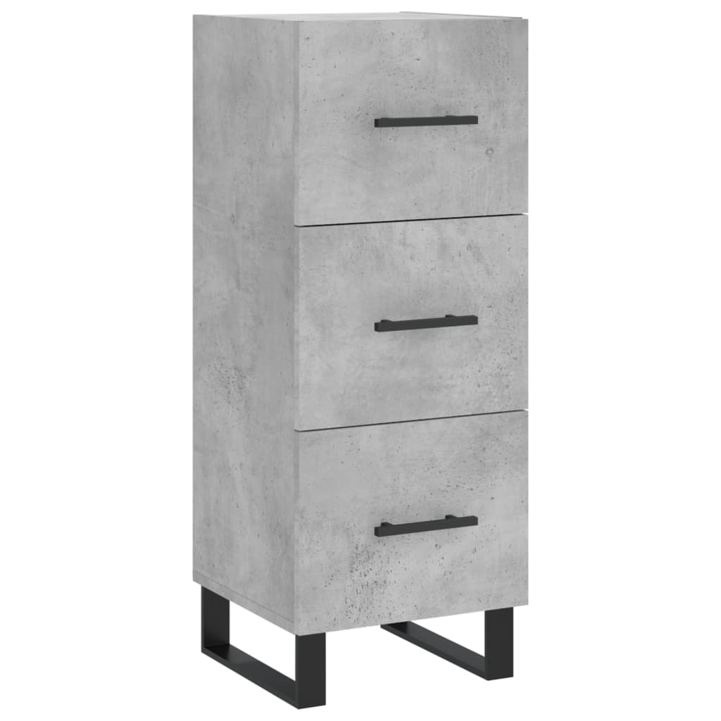 Komoda siva boja betona 34,5x34x90 cm od konstruiranog drva