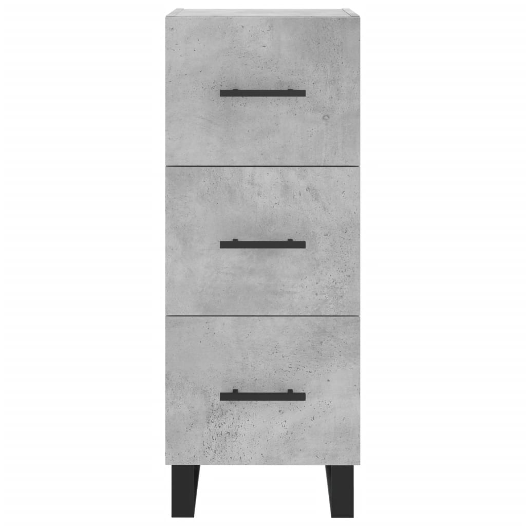 Komoda siva boja betona 34,5x34x90 cm od konstruiranog drva