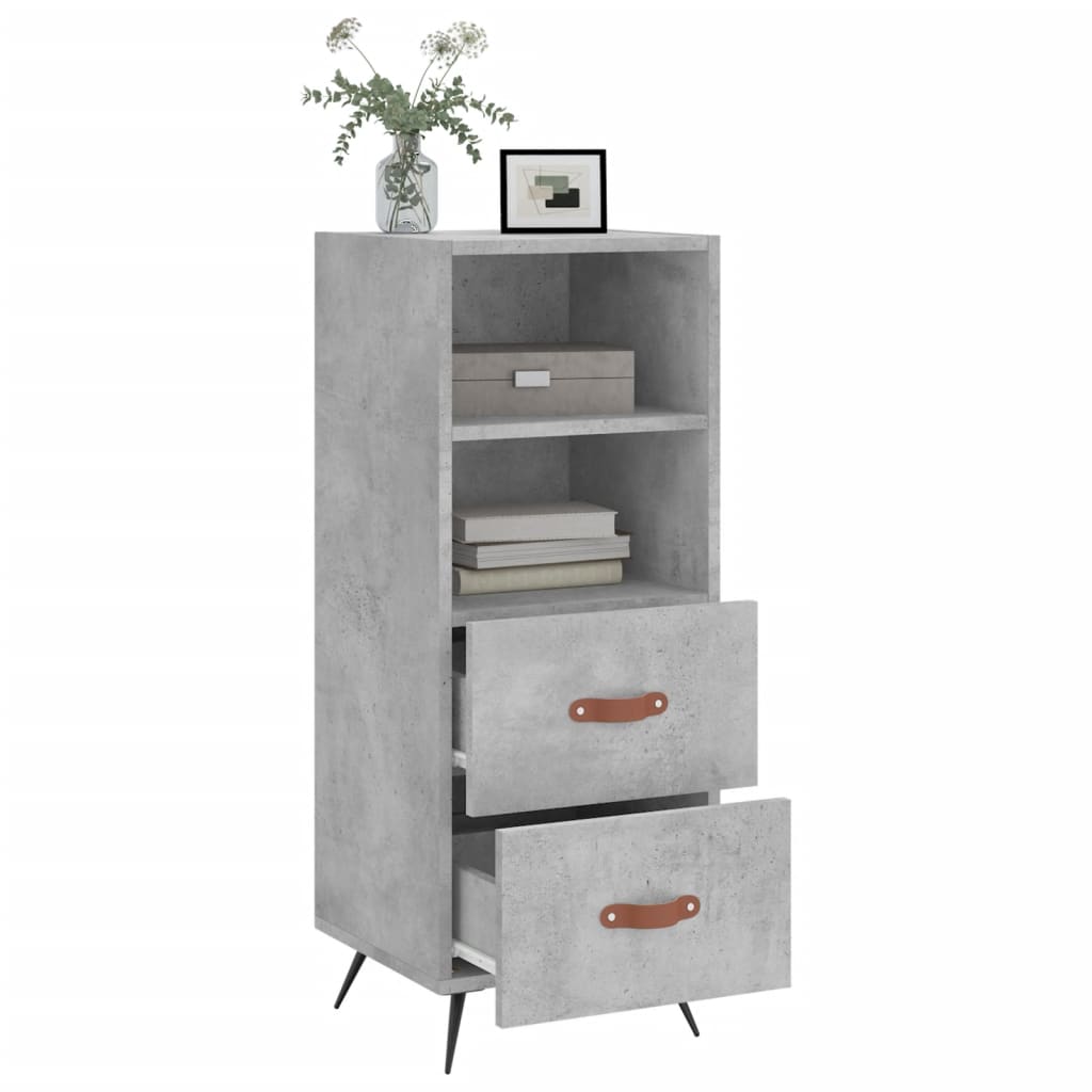 Komoda siva boja betona 34,5x34x90 cm od konstruiranog drva