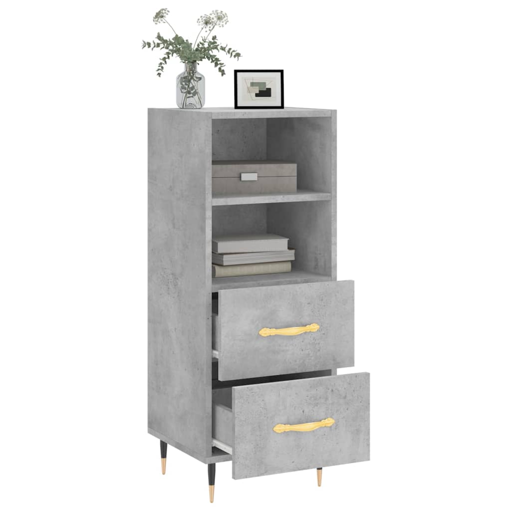 Komoda siva boja betona 34,5x34x90 cm od konstruiranog drva
