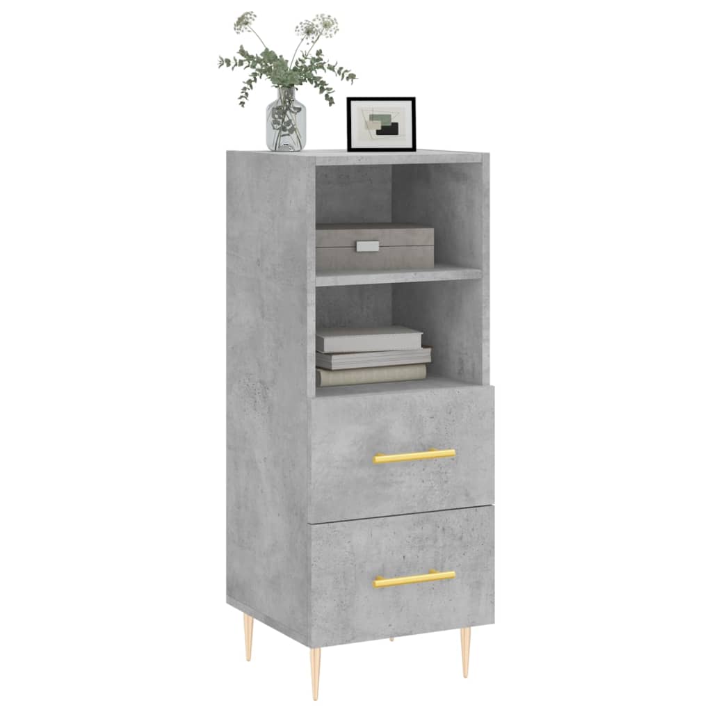 Komoda siva boja betona 34,5x34x90 cm od konstruiranog drva