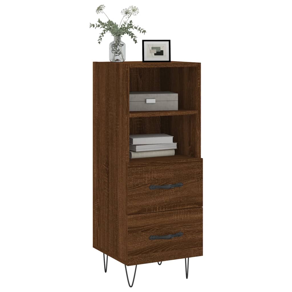 Komoda boja smeđeg hrasta 34,5 x 34 x 90 cm konstruirano drvo