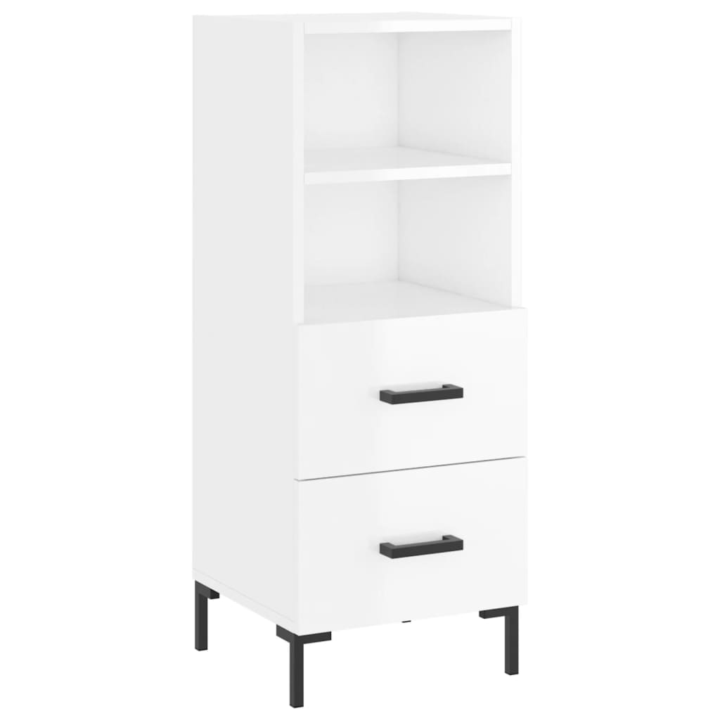 Komoda sjajna bijela 34,5 x 34 x 90 cm od konstruiranog drva