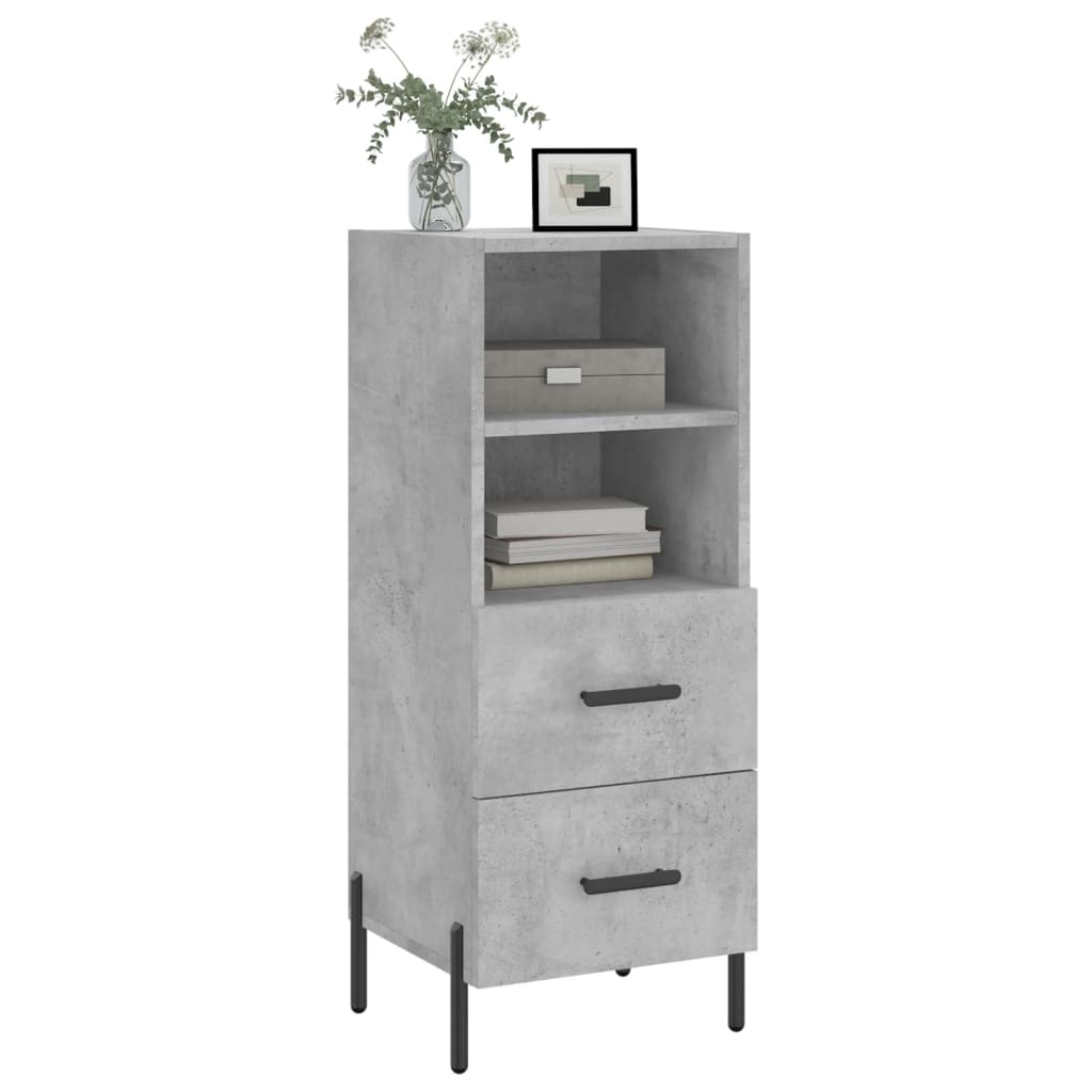 Komoda siva boja betona 34,5x34x90 cm od konstruiranog drva