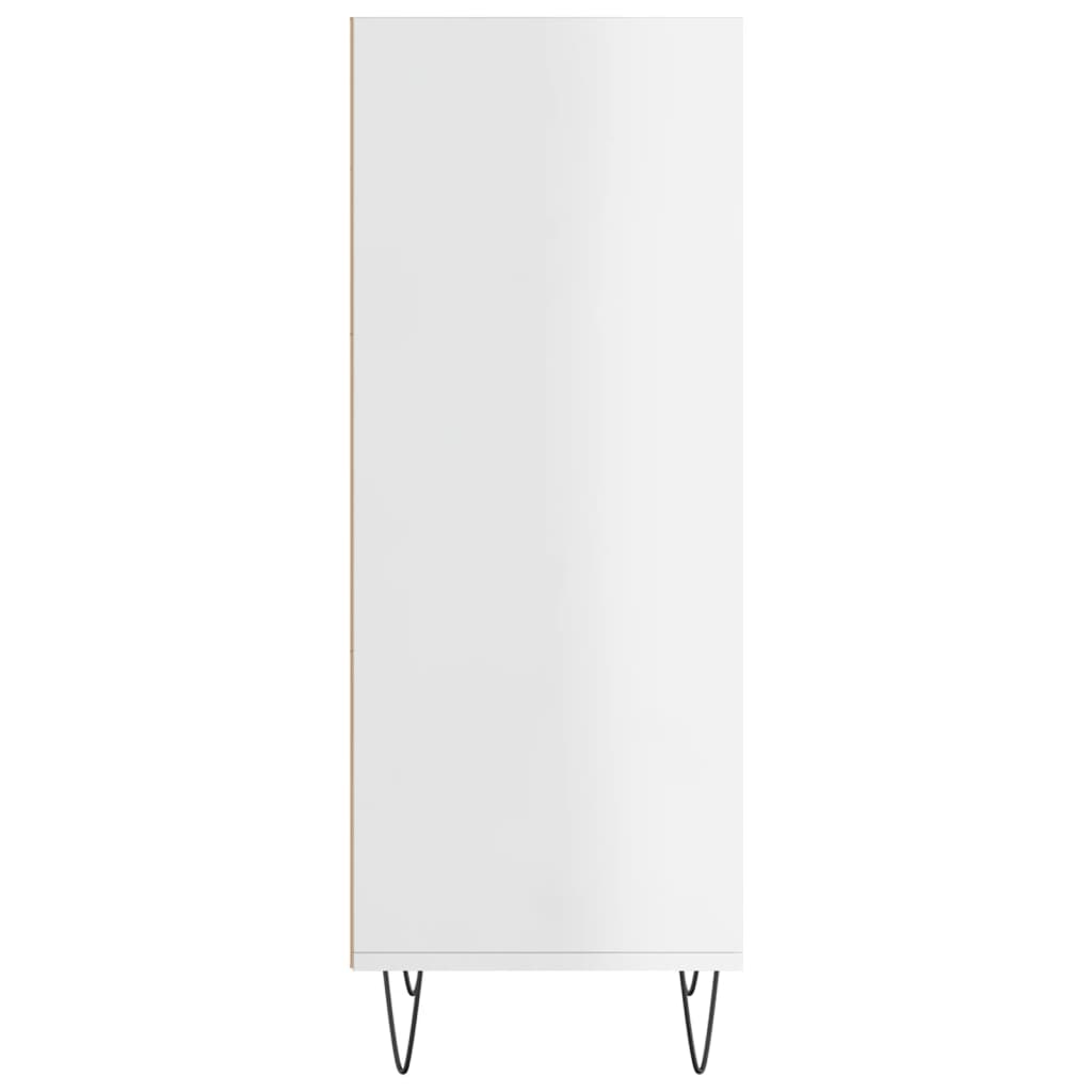 Komoda sjajna bijela 34,5 x 32,5 x 90 cm od konstruiranog drva