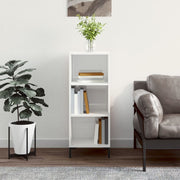 Komoda sjajna bijela 34,5 x 32,5 x 90 cm od konstruiranog drva