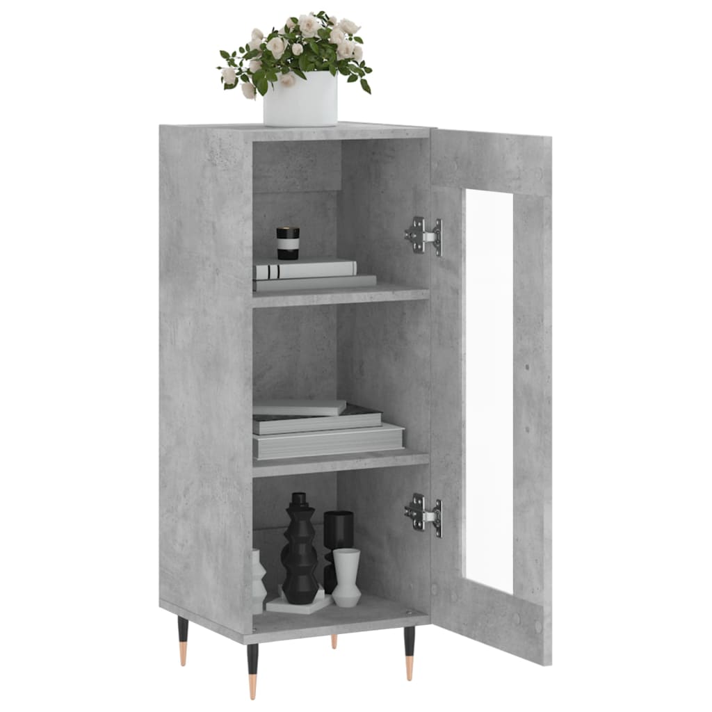 Komoda siva boja betona 34,5x34x90 cm od konstruiranog drva