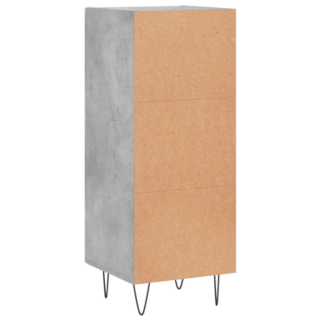 Komoda siva boja betona 34,5x34x90 cm od konstruiranog drva