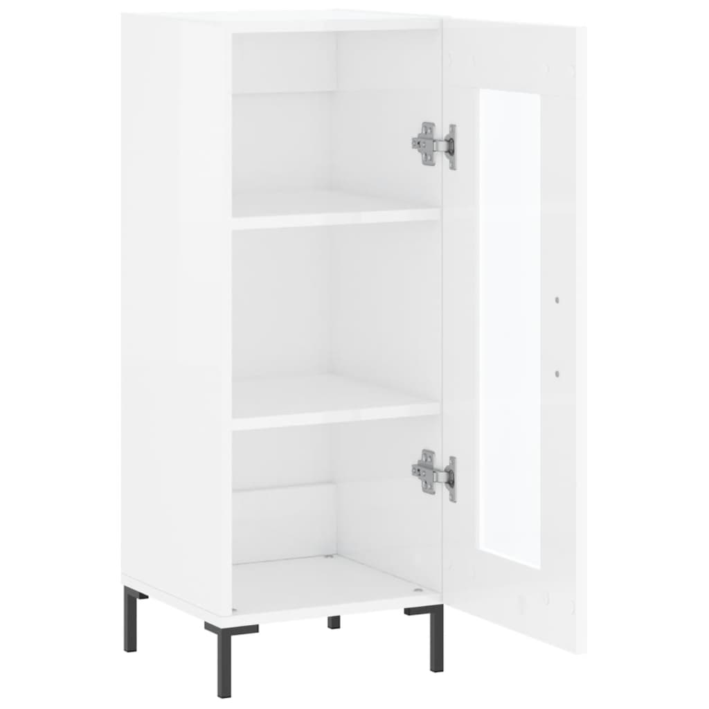 Komoda sjajna bijela 34,5 x 34 x 90 cm od konstruiranog drva