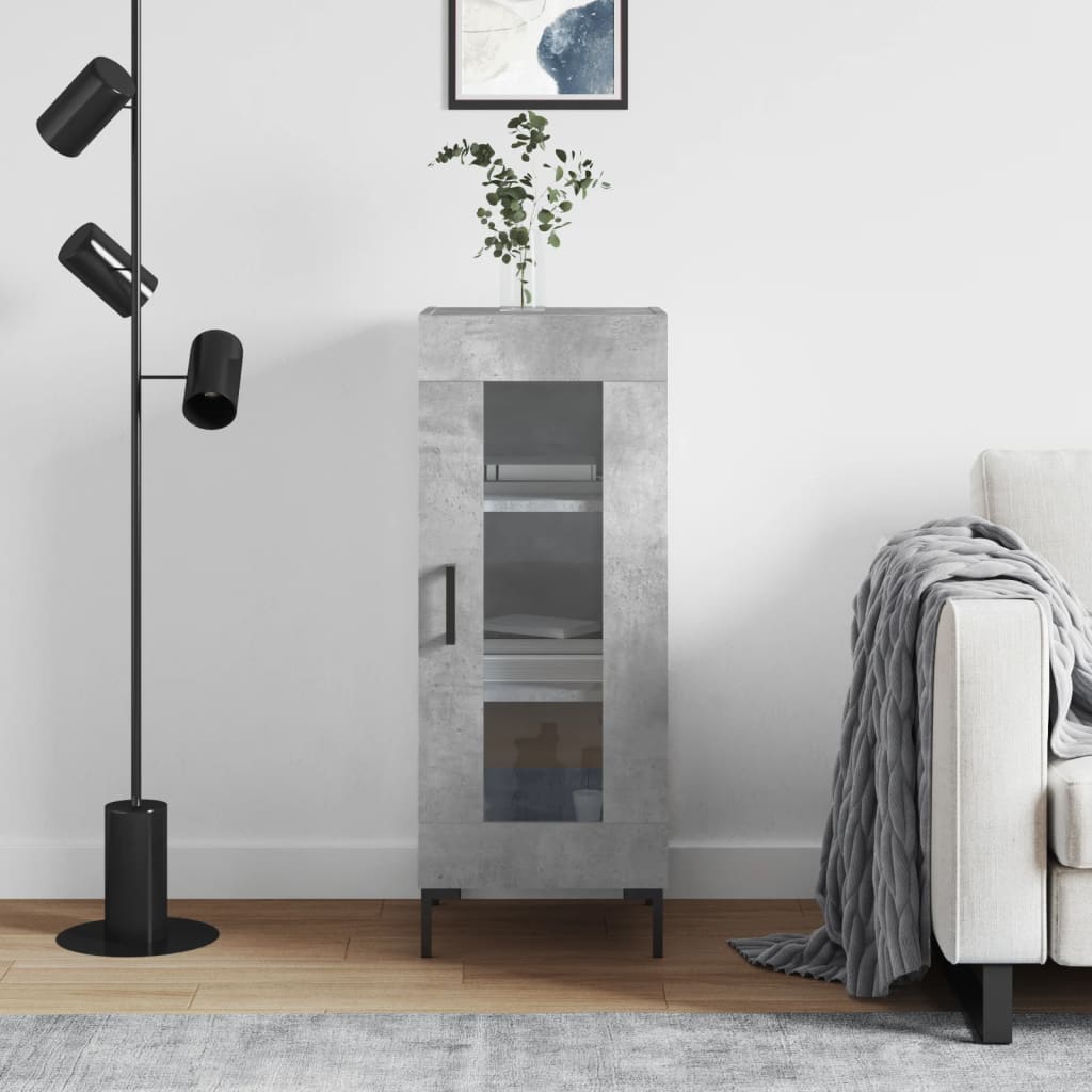 Komoda siva boja betona 34,5x34x90 cm od konstruiranog drva