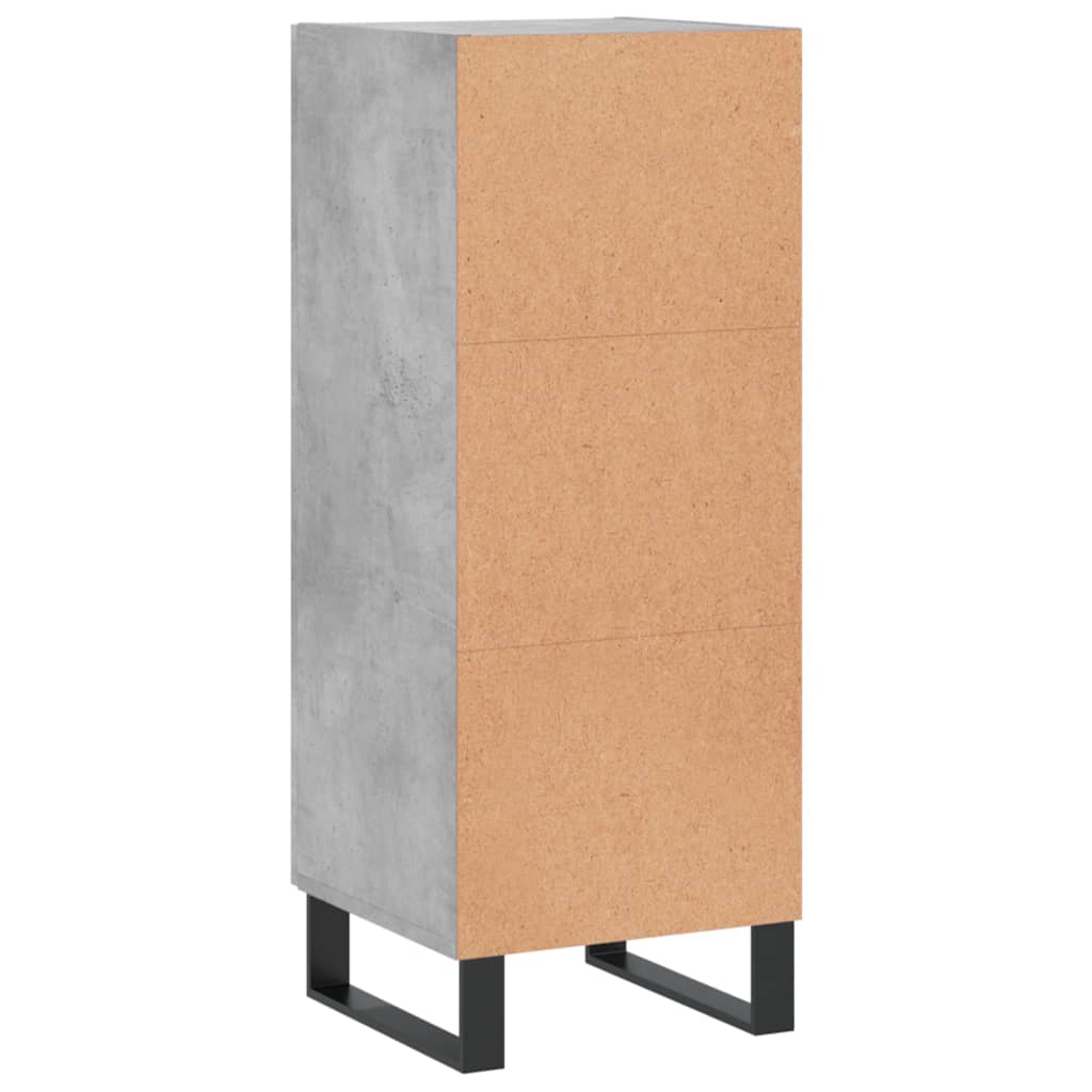 Komoda siva boja betona 34,5x34x90 cm od konstruiranog drva