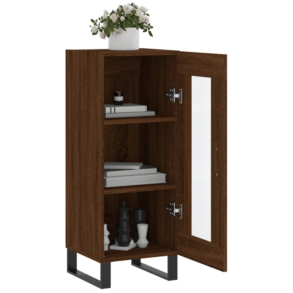 Komoda boja smeđeg hrasta 34,5 x 34 x 90 cm konstruirano drvo
