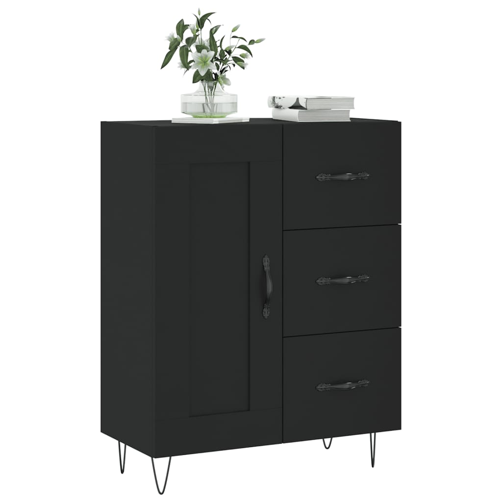 Komoda crna 69,5 x 34 x 90 cm od konstruiranog drva