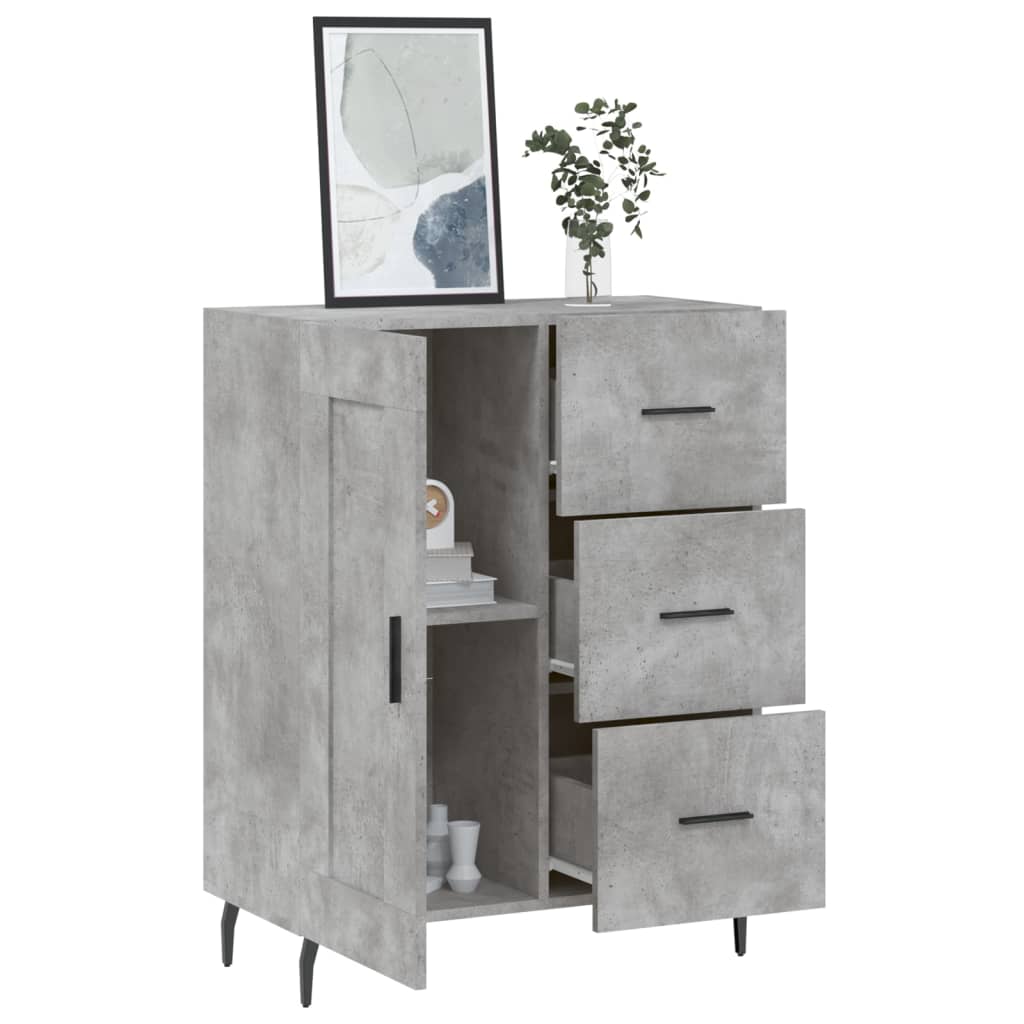 Komoda siva boja betona 69,5x34x90 cm od konstruiranog drva