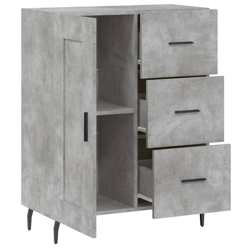 Komoda siva boja betona 69,5x34x90 cm od konstruiranog drva