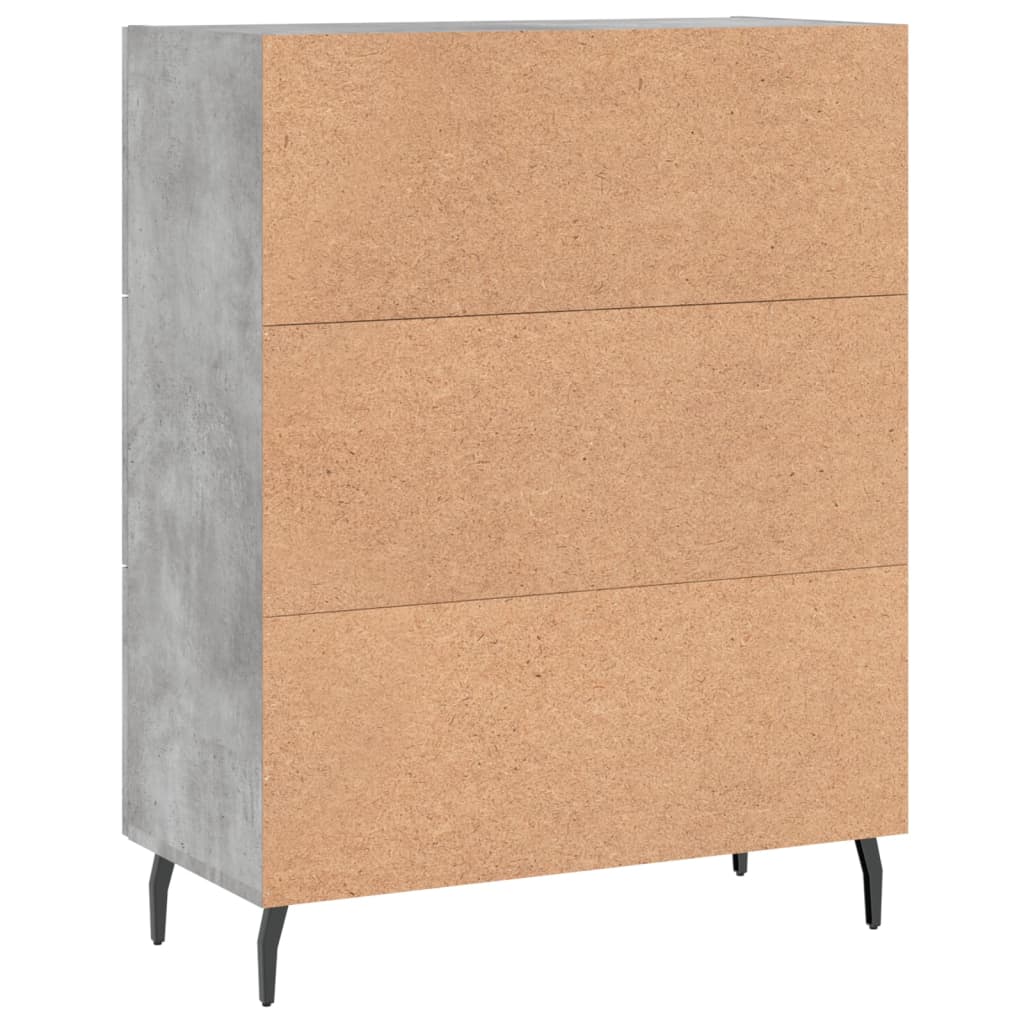 Komoda siva boja betona 69,5x34x90 cm od konstruiranog drva